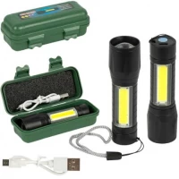 Ліхтарик ручний LED 9*2,5см із зумом у кейсі 511S