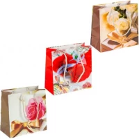 Пакет кольоровий чашка Квіти 16х16х7 см 2020