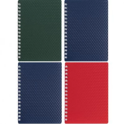 Книга записная А6 Даймонд 80л., пласт.обкл., спираль МИКС TA6380