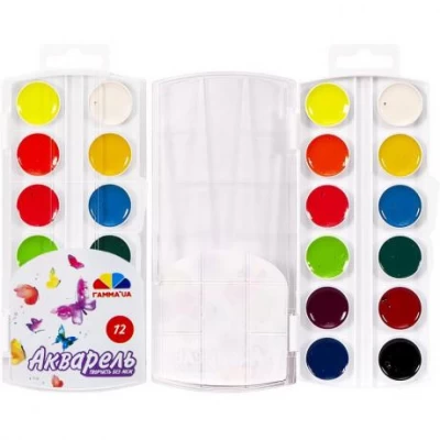 Акварель 12 цветов "Творчество" пластик "Гамма пастель 17*7,5см 400128