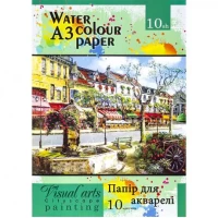 Папір для акварелі А3 10 аркушів, 200г/м², у папці ПА3210