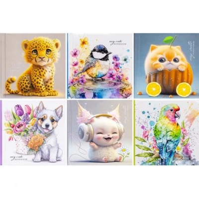 Блокнот 10*10см "Мандарин" 48 листов, интегр. обкл., чистый лист 226897/БК012/1-8