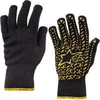 Рукавички робочі 301-3 чорні трикотажні з пвх-рисунком