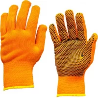 Рукавички робочі 251 помаранчеві трикотажні з пвх-рисунком