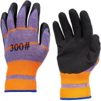 Рукавички робочі прогумовані N316 оранжеві з чорним