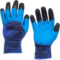 Рукавички робочі Піна з обливом N318 синьо-чорні Рукавички робочі Піна з обливом N318 синьо-чорні