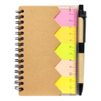 Блокнот А6 на спіралі 64ар. з набором стікерів та ручкою JX409