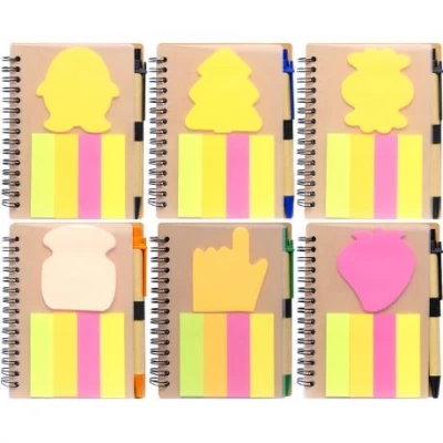 Блокнот А6 на спіралі 64ар. з набором стікерів та ручкою N02-Y Блокнот А6 на спіралі 64ар. з набором стікерів та ручкою N02-Y