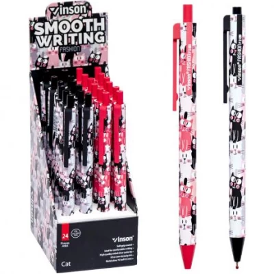 Ручка масляна VINSON Cat синяя F2 автоматична Ручка масляна VINSON Cat синяя F2 автоматична