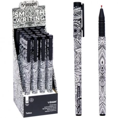 Ручка масляна VINSON Tattoo синя A3