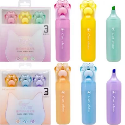 Набір текстовиділювачів 3 кольори Котяча лапка 12013-H