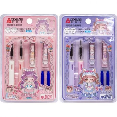 Набор перьевых капсульных ручек 5320 "пишет-стирает" синие "Odemei" Набор перьевых капсульных ручек 5320 "пишет-стирает" синие "Odemei"