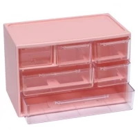 Органайзер настільний 6 відділень Рожевий 12х18х9,5см WXS-4