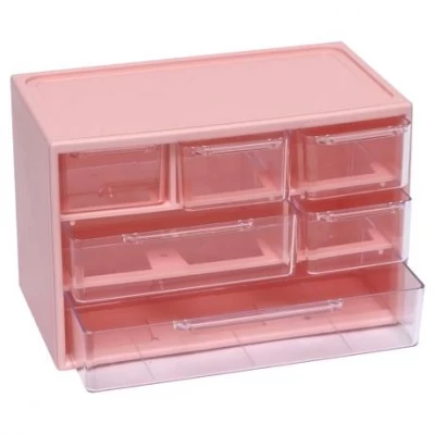 Органайзер настільний 6 відділень Рожевий 12х18х9,5см WXS-4