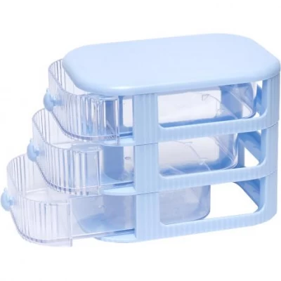 Органайзер настільний 3 відділення Голубий 13х14х18см WXS-3