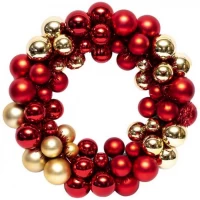 Венок новогодний из шаров D34см 6279-6