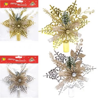 Верхушка "Снежинка" 19,5*19,5 см с декором CHH23011