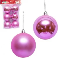Набір іграшок ялинкових 6шт Кулі 7см 7661-31 Рожевий Набір іграшок ялинкових 6шт Кулі 7см 7661-31 Рожевий