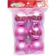 Набір іграшок ялинкових 6шт Кулі 7см 7661-31 Рожевий