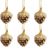 Набір ялинкових прикрас Шишки 6шт HL22CF-230