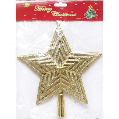 Верхушка "Звезда" с глитером 23*21см 23176