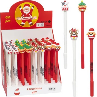 Ручка гелева 6132 Новий рік синя Ручка гелева 6132 Новий рік синя