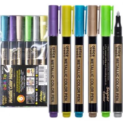 Набор фломастеров 6 цветов METALLIC MP3002/3005