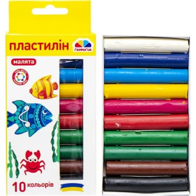 Пластилін Малята 10 кольорів, 100 г Гамма