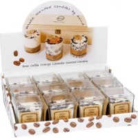 Свічка ароматична 7*7*7,5см Orange у скляному стакані KF005-4