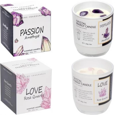 Ароматична свічка Crystal Energy Candle AXW9040 у скляному стакані D7,5*9см