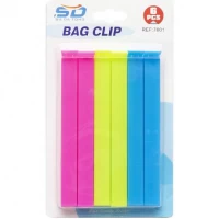 Набор зажимов для пакетов 6шт неон 7801 14*1,5*1,5см
