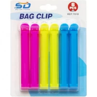 Набір затискачів для пакетів 6шт неон  7818  11*1,5*1,5см