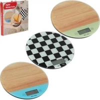 Ваги кухонні електронні до 15кг скляні круглі 18см 8033 Ваги кухонні електронні до 15кг скляні круглі 18см 8033