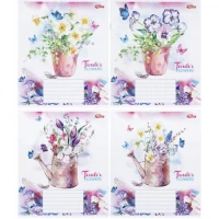 Зошит кольоровий 12 аркушів, коса лінія з додатковою лінією 3364 D