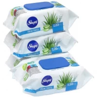 Вологі серветки 120шт ТМ SLEEPY Aloe Vera з клапаном