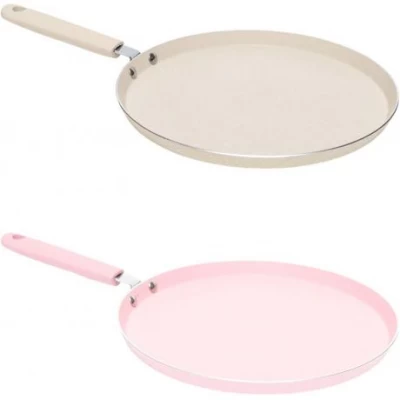 Сковорідка  для млинців D26см L2см мармурова крихта індукція, кольорова YF827-26