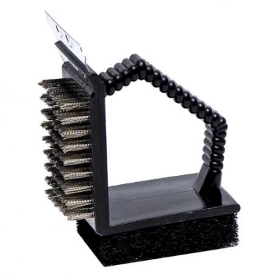 Щітка зі скребком і губкою для чищення гриля, решітки 11*12*6см 001A