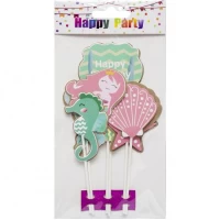 Прикраси - топер  для торта Happy Birthday морські жителі 87-1