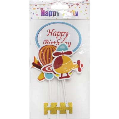 Прикраси - топпер для торта Happy Birthday дитячі 87-2 Прикраси - топпер для торта Happy Birthday дитячі 87-2