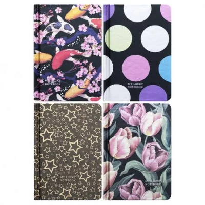 Блокнот 14*9,5см Мандарин 64л. тв. обкл., клітинка 60г/м2, метал. фольга 9544/-45/-46/-47