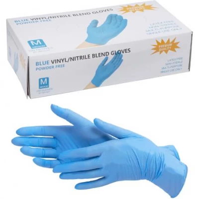 Рукавички одноразові вінілові М Сині HC-10М