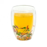 Склянка з подвійним дном 350мл з квітами 350ML-B