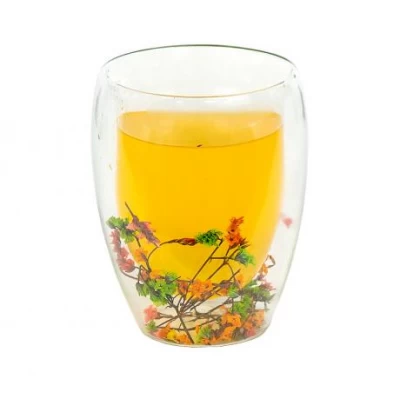 Склянка з подвійним дном 350мл з квітами 350ML-B
