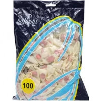 Кульки повітряні 10 з наповненням Блискіткі червоні 100шт 3-22034