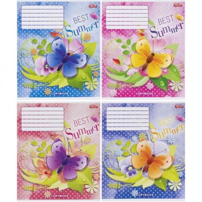 Зошит кольоровий 12 аркушів, коса з доп.лініей 3524