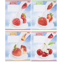 Зошит кольоровий 12 аркушів, коса з доп.лініей 3534-1с