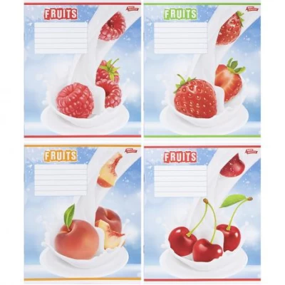 Зошит кольоровий 12 аркушів, коса з доп.лініей 3534-1с