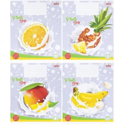 Зошит кольоровий 12 аркушів, коса з доп.лініей 3600