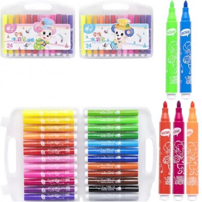 АКЦІЯ! Фломастер 24 кольори 229-24 Water color pen у пластиковому боксі
