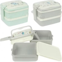 РОЗПРОДАЖ! Контейнер для їжі подвійний ланч-бокс 16*12*11см 6301